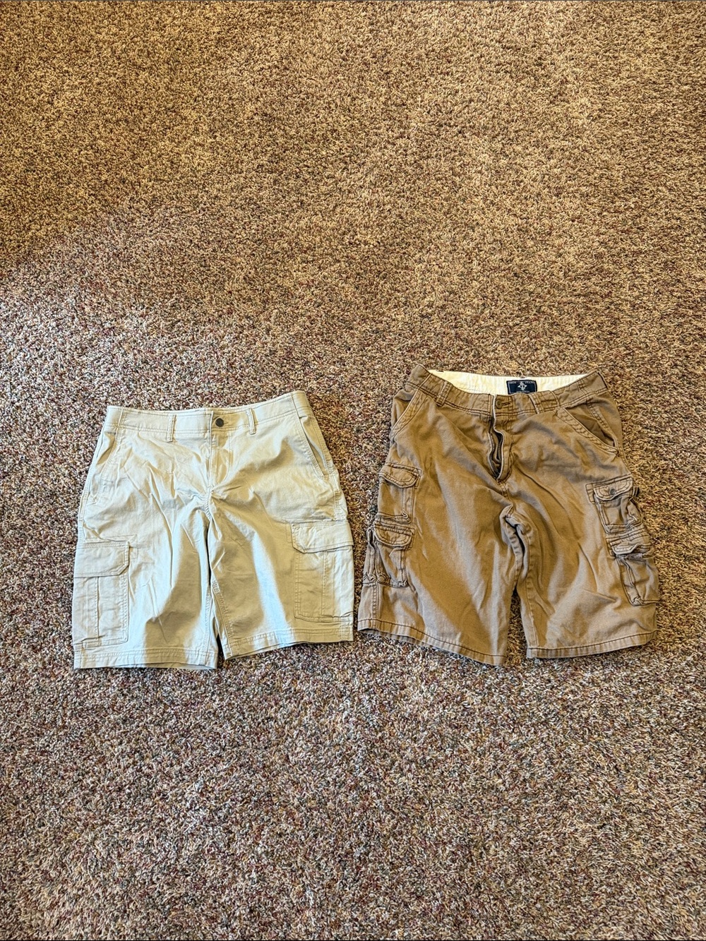 George Men's Cargo Shorts - Tan and Khaki